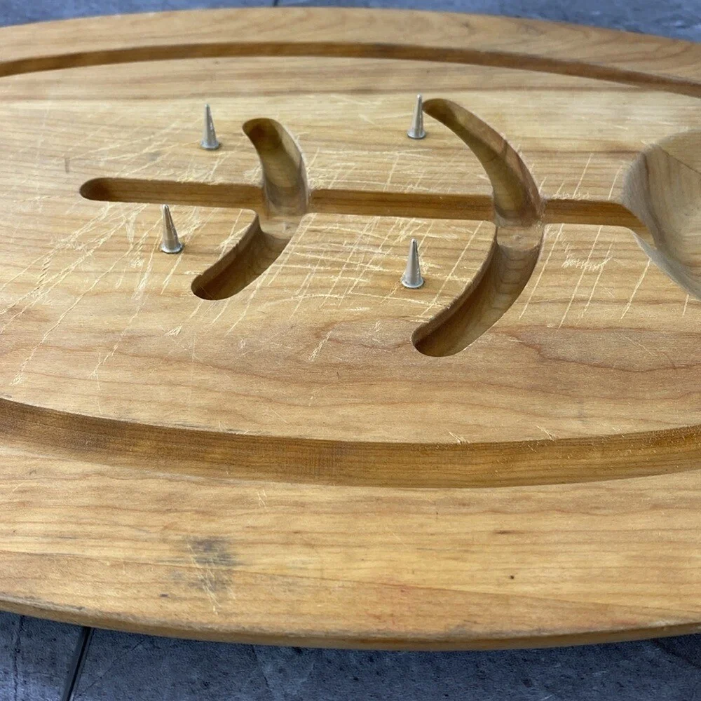 Vintage Gladmark Cutting Board Wooden‎ Handles MCM Meat Carving Charcuterie USA